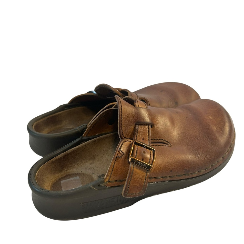 Birkenstock Boston Clogs Leather Brown EU 39 US 8 Buckle Comfort